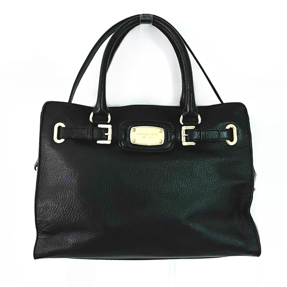 Michael Kors Hamilton Large Pebble Grain Black Leather EW Tote Retail $3…
